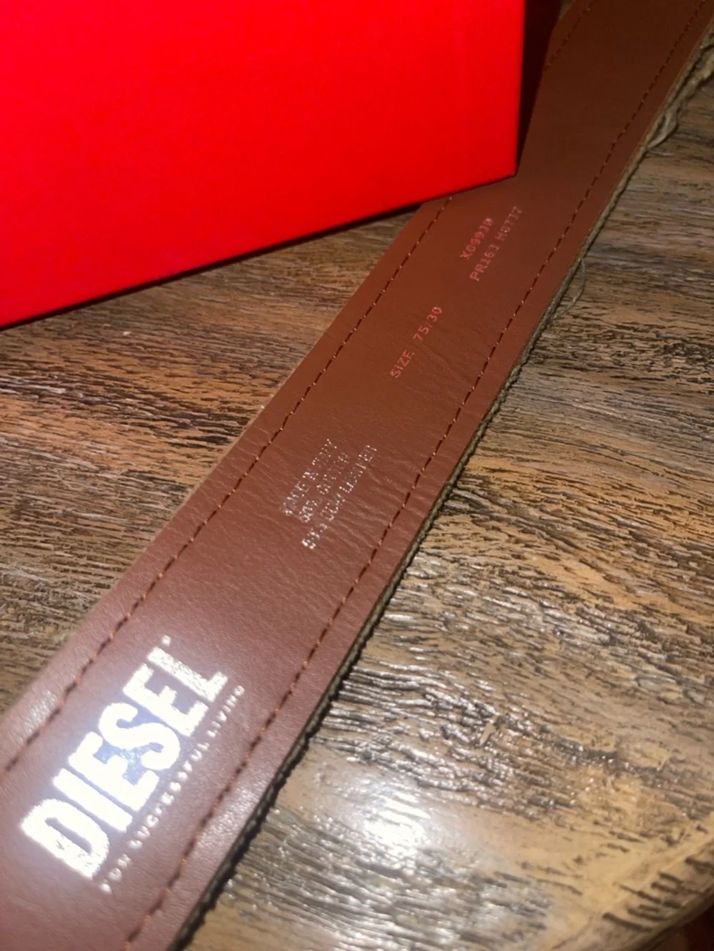 Diesel B 1dr Strass Belt with Crystal Logo Buckle NWT